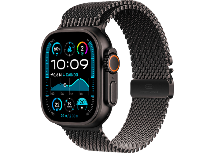 Watch Ultra 2 49mm Pulseira estilo milanês de titânio - Preto