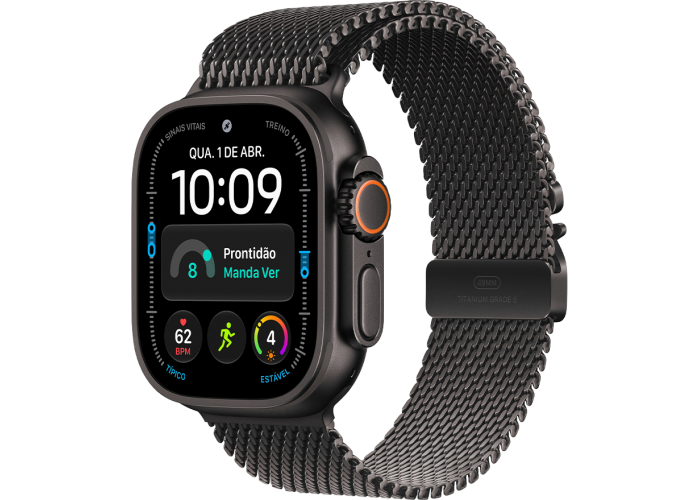 Watch Ultra 4 49mm Pulseira estilo milanês de titânio - Preto -  Pré-Venda