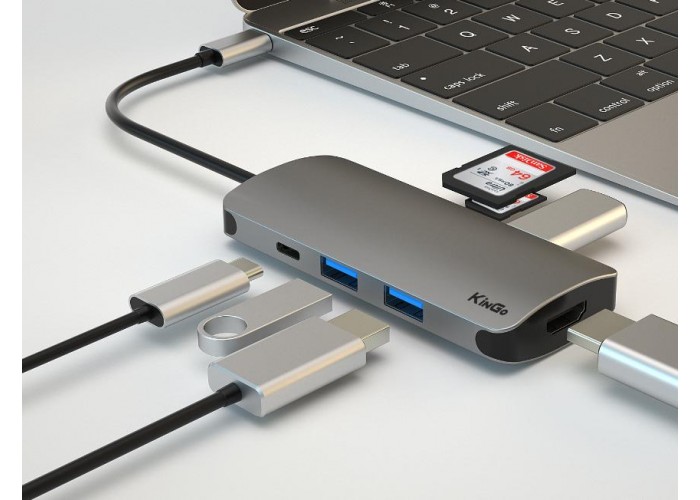 Adaptador Hub Macbook Pro/Air Usb Tipo C / USB 3.0 Hdmi 4k Kingo T1015