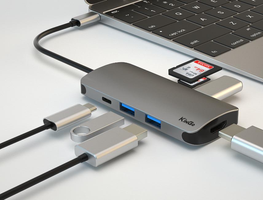 Adaptador Hub Macbook Pro/Air Usb Tipo C / USB 3.0 Hdmi 4k Kingo T1015 Adaptador Hub Macbook Pro/Air Usb Tipo C / USB 3.0 Hdmi 4k Kingo T1015